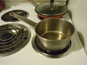My little steel pot on my little stove